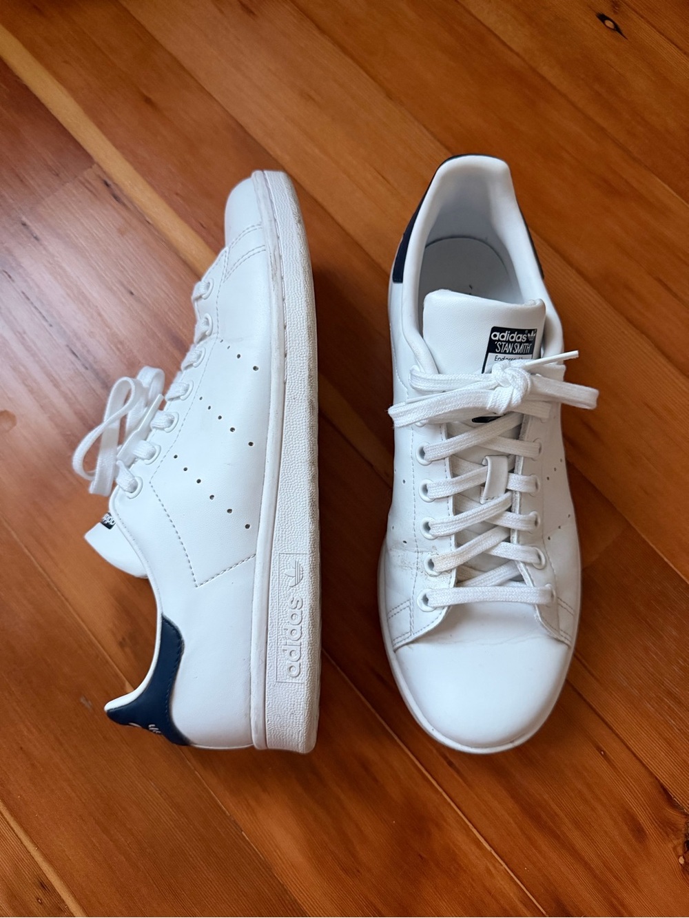 Adidas Stan Smith Low Top Sneaker White/Navy Women's Size 9